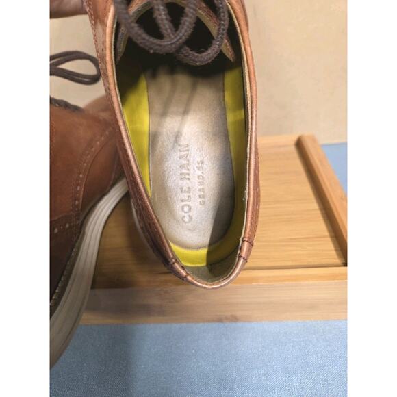 Cole Haan Grand OS Mens Size 10 1/2M Wing Tip Shoes C20778 Brown main image 3